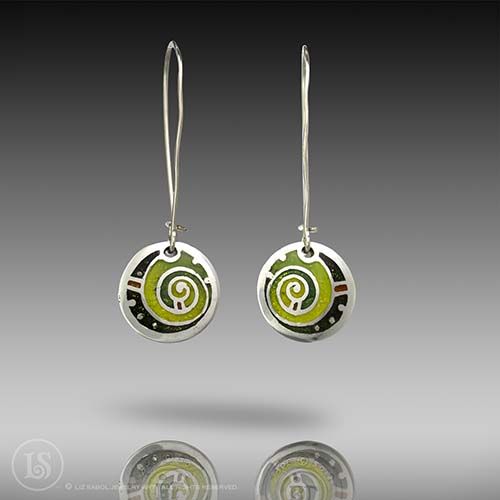 Spiral Earrings, 960 Sterling Silver (sold)