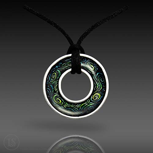 Flowing Waters Pendant, 960 sterling silver